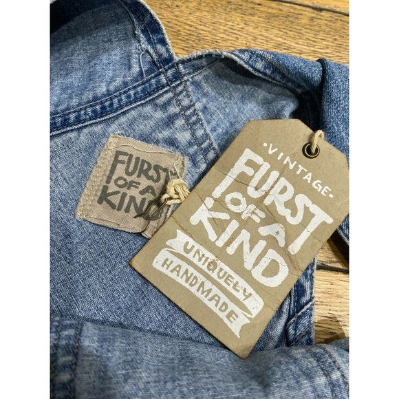 LF Furst of a Kind Denim Distressed Overalls OS/M - Picture 6 of 7